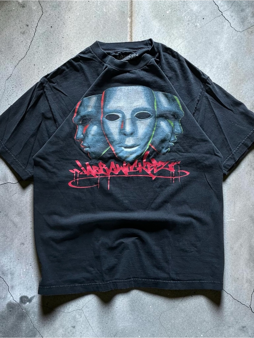 vintage faded y2k “jabbawockeez” armour survival gear graphic tee